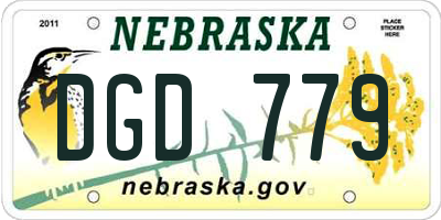 NE license plate DGD779