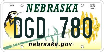 NE license plate DGD780