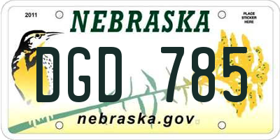 NE license plate DGD785