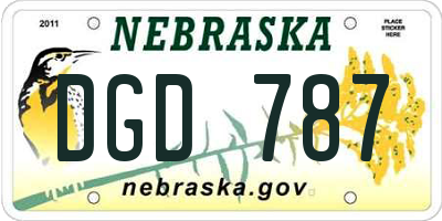 NE license plate DGD787