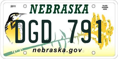 NE license plate DGD791