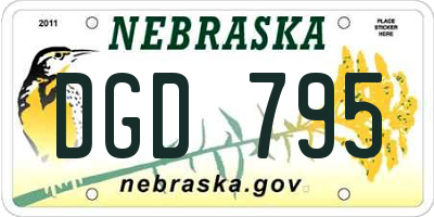NE license plate DGD795