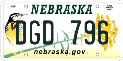 NE license plate DGD796
