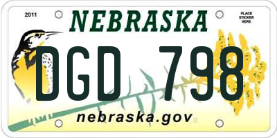 NE license plate DGD798