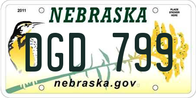 NE license plate DGD799