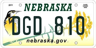 NE license plate DGD810