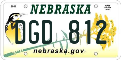 NE license plate DGD812