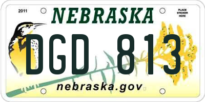 NE license plate DGD813