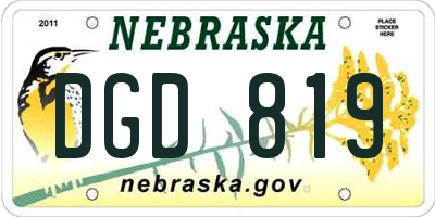 NE license plate DGD819