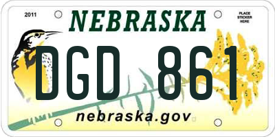 NE license plate DGD861