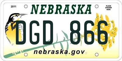 NE license plate DGD866