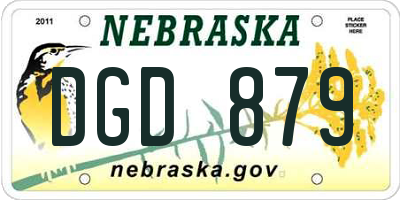 NE license plate DGD879