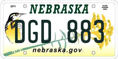 NE license plate DGD883