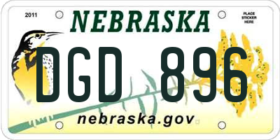 NE license plate DGD896