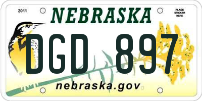 NE license plate DGD897