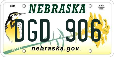 NE license plate DGD906