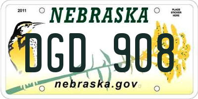 NE license plate DGD908