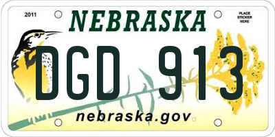 NE license plate DGD913