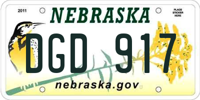 NE license plate DGD917