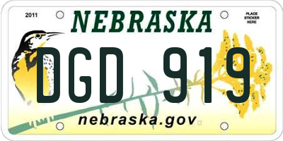 NE license plate DGD919
