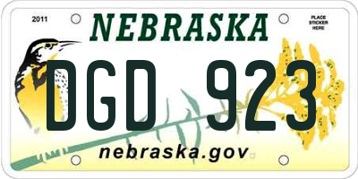 NE license plate DGD923