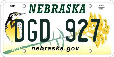NE license plate DGD927