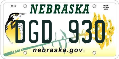 NE license plate DGD930