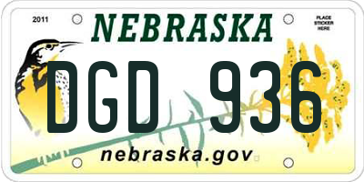 NE license plate DGD936