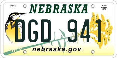 NE license plate DGD941
