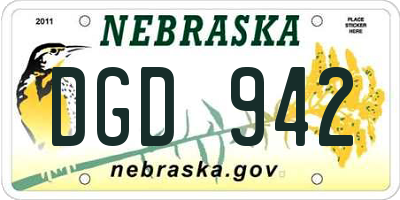 NE license plate DGD942