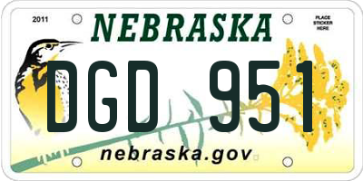 NE license plate DGD951
