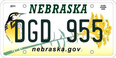 NE license plate DGD955