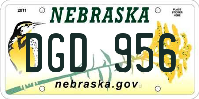 NE license plate DGD956