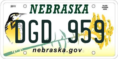 NE license plate DGD959