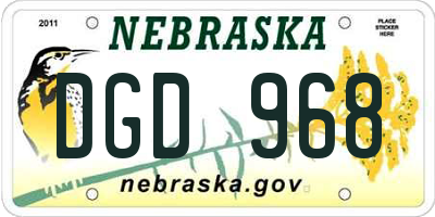 NE license plate DGD968