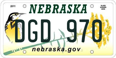 NE license plate DGD970