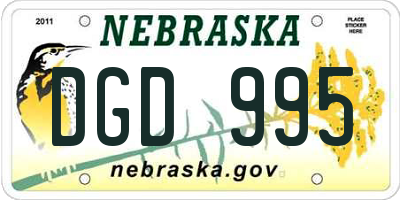 NE license plate DGD995