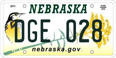 NE license plate DGE028