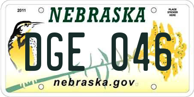 NE license plate DGE046
