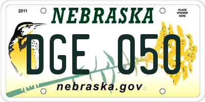 NE license plate DGE050
