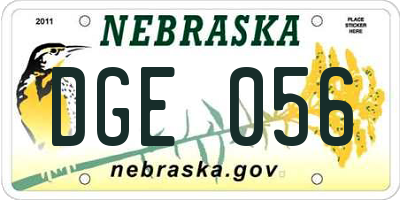 NE license plate DGE056