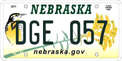 NE license plate DGE057
