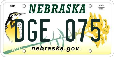 NE license plate DGE075