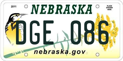 NE license plate DGE086