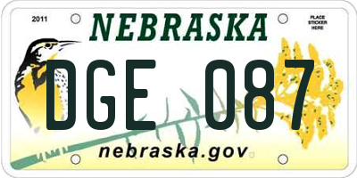 NE license plate DGE087