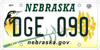 NE license plate DGE090