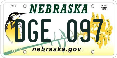 NE license plate DGE097