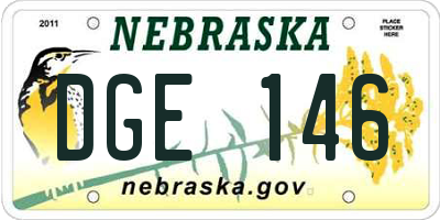 NE license plate DGE146