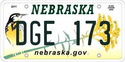 NE license plate DGE173