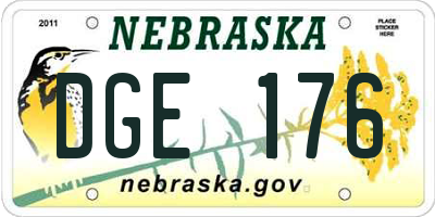 NE license plate DGE176